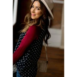 Polka Dot Baseball Tee 16 Polka Dot Baseball Tee -Women's Clothing Store BB 0242