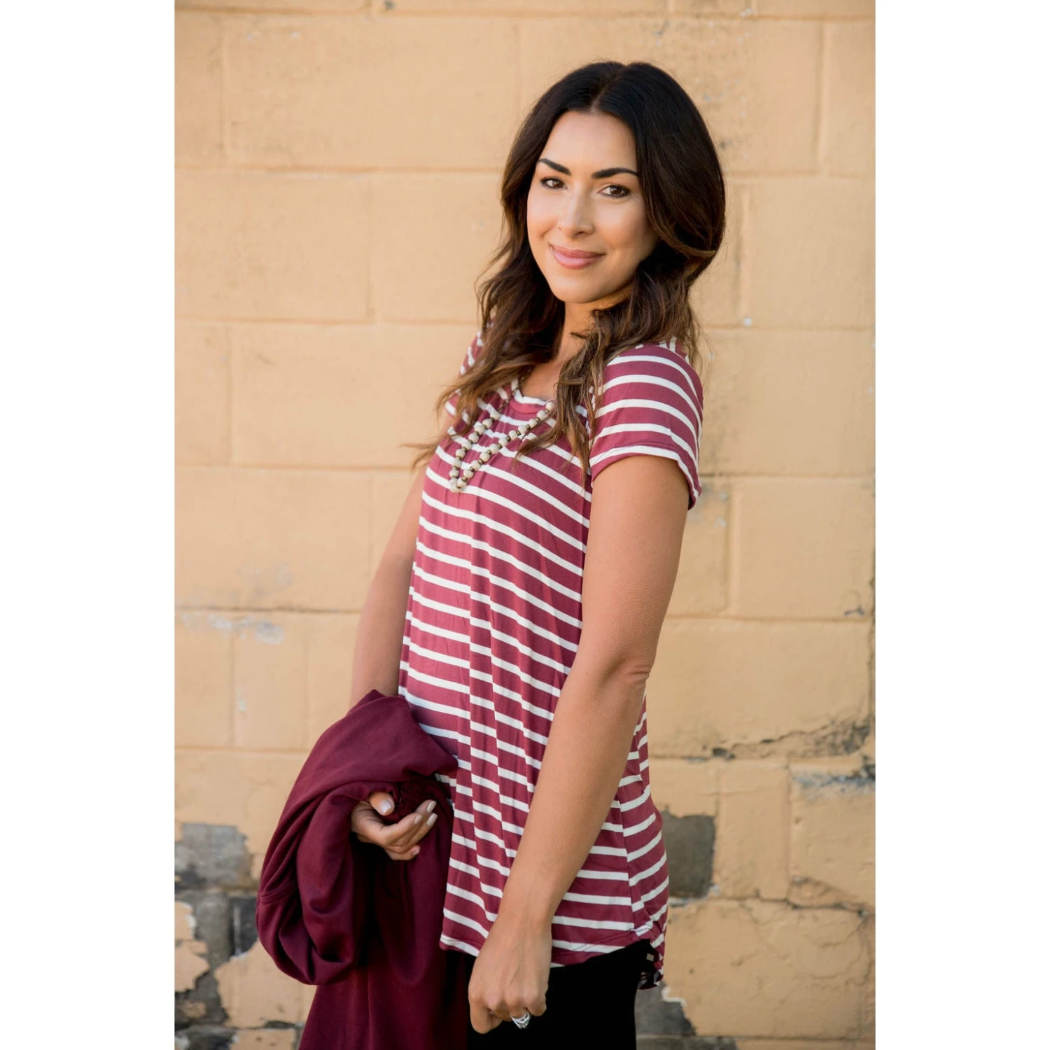 Striped Basic Short Sleeve Tee 7 Striped Basic Short Sleeve Tee - Image 7