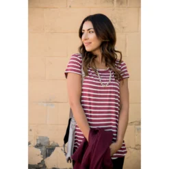 Striped Basic Short Sleeve Tee 15 Striped Basic Short Sleeve Tee -Women's Clothing Store BB 0245 07125d55 2aee 4b4e b5f8 2aab89d4638e