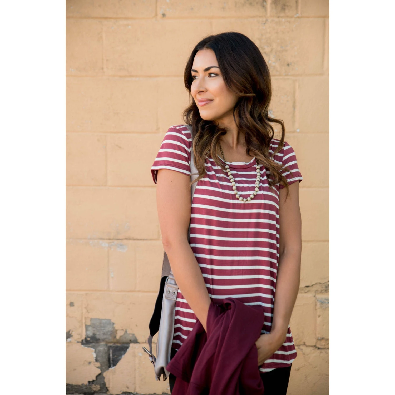Striped Basic Short Sleeve Tee 4 Striped Basic Short Sleeve Tee - Image 4