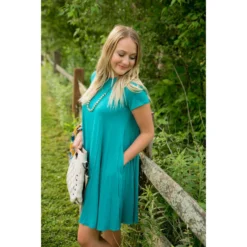Short Sleeve Swing Tunic Dress -Women's Clothing Store BB 0252 929113