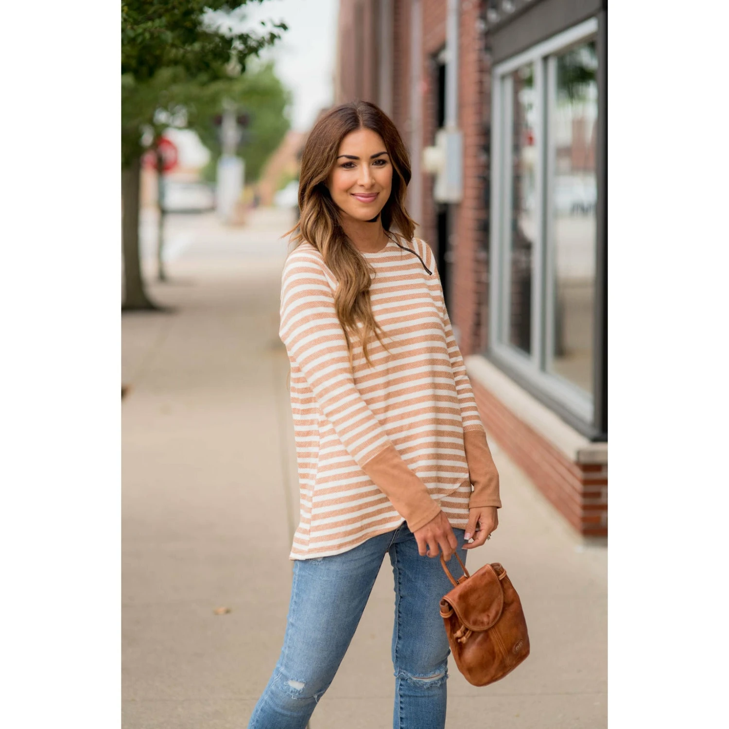 Thick Striped Side Zip Wrap Sweatshirt 1 Thick Striped Side Zip Wrap Sweatshirt