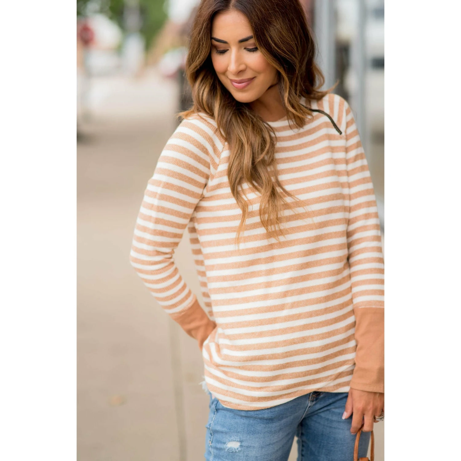 Thick Striped Side Zip Wrap Sweatshirt 5 Thick Striped Side Zip Wrap Sweatshirt - Image 5