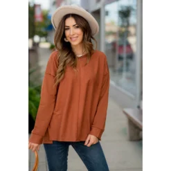 Mid Seam Raw Stitched Relaxed Tee -Women's Clothing Store BB 0264 941bc880 15a0 4ed2 8054 3e545fab512b