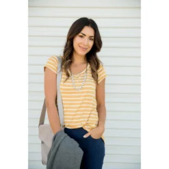 Striped Basic Short Sleeve Tee 16 Striped Basic Short Sleeve Tee -Women's Clothing Store BB 0330 e3ef1f29 8ef0 4319 a11a 473ef7f38f97