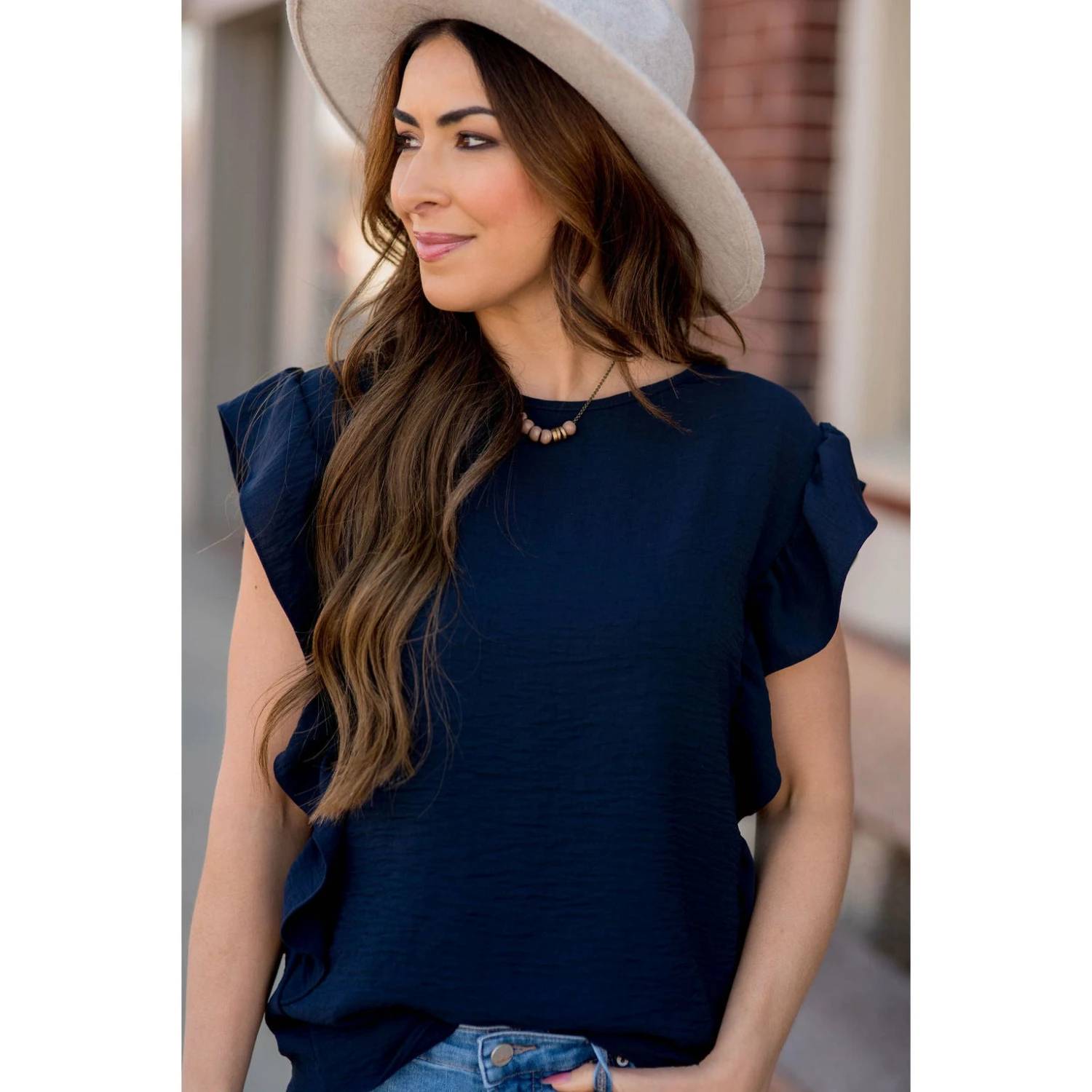 Dressy Flutter Down Blouse 3 Dressy Flutter Down Blouse - Image 3