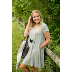 Short Sleeve Swing Tunic Dress -Women's Clothing Store BB 0349 1
