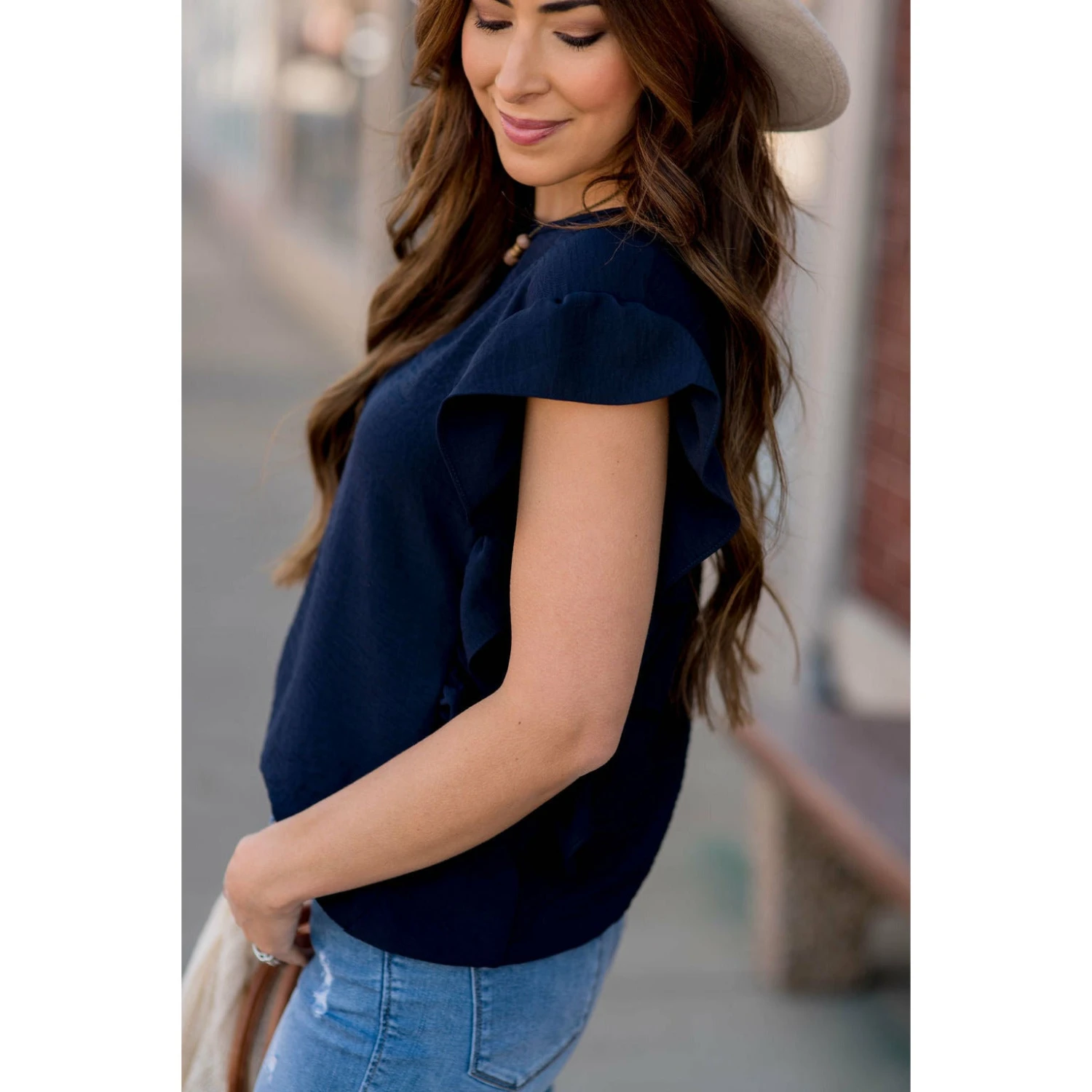 Dressy Flutter Down Blouse 4 Dressy Flutter Down Blouse - Image 4