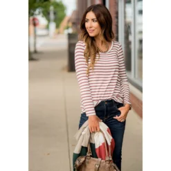 Thin Striped Long Sleeve Tee -Women's Clothing Store BB 0353 be060fd9 7f84 41be 99de c60f132ff57e