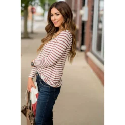 Thin Striped Long Sleeve Tee -Women's Clothing Store BB 0359 9741aefe 76ef 4ee0 8660 7395de27a8ca