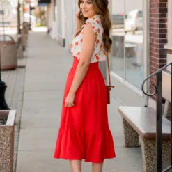 Ruffle Bottom Midi Skirt -Women's Clothing Store BB 0369 937c90c7 c055 4e27 b9e4 932520405937 913974