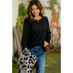 Swiss Dotted Ruffle Shoulder Blouse 16 Swiss Dotted Ruffle Shoulder Blouse -Women's Clothing Store BB 0406 5b7aaad3 951c 4d51 b830 944eb79fbf7b