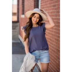 Double Flutter Short Sleeve Blouse -Women's Clothing Store BB 0410 a03ff1da 34f7 44cc 9629 1b1409ba14a6