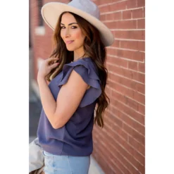 Double Flutter Short Sleeve Blouse -Women's Clothing Store BB 0415 3e666b65 8a52 406b af89 15ce997a8667