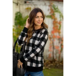 Ribbed Buffalo Check Sweatshirt