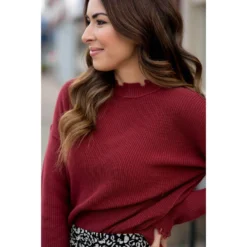 Distressed Side Slit Sweater 22 Distressed Side Slit Sweater -Women's Clothing Store BB 0421 e0c60bf2 babd 45df bd64 82192d41c8e8