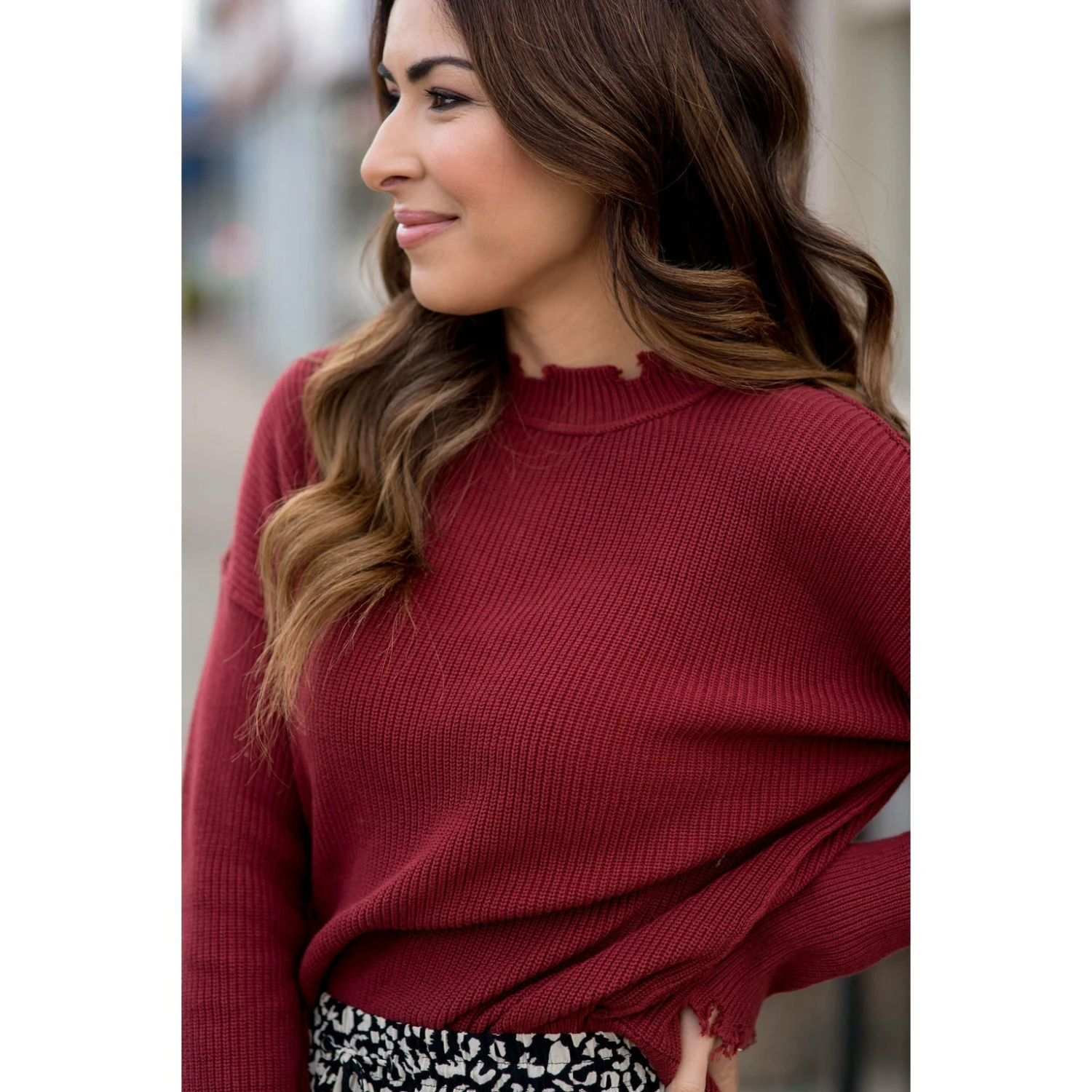 Distressed Side Slit Sweater 8 Distressed Side Slit Sweater - Image 8