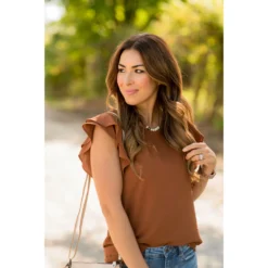 Duo Flutter Sleeve Tank Blouse -Women's Clothing Store BB 0432 5700eefe fafd 4264 bb18 671a11ec341e