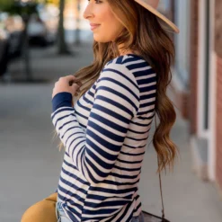 Ombre Striped Long Sleeve Tee 27 Ombre Striped Long Sleeve Tee -Women's Clothing Store BB 0433 598185