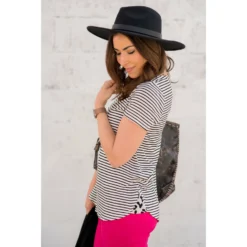 Striped Dotted Accent Tee