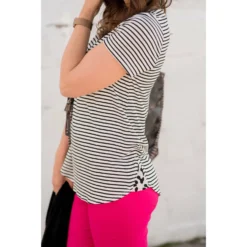 Striped Dotted Accent Tee -Women's Clothing Store BB 0444 aea0a8b5 1869 4ec9 bcce 5f4db703bb11