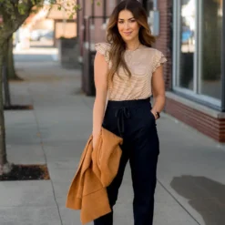 Striped Double Flutter Sleeve Tee -Women's Clothing Store BB 0449 32dd830e 81da 4240 9900 9ba73f5b529e 277357