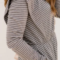 Striped Ruffle Accented Long Sleeve Dress -Women's Clothing Store BB 0454 790307ac e237 4f91 908b e99cd3c2618f 332851