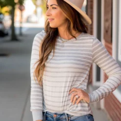 Ombre Striped Long Sleeve Tee