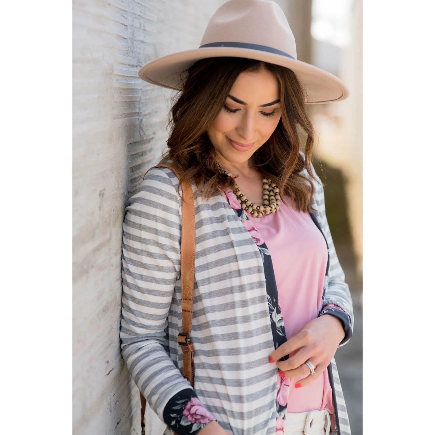 Charcoal Floral Trimmed Tunic Cardigan 4 Charcoal Floral Trimmed Tunic Cardigan - Image 4