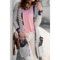 Charcoal Floral Trimmed Tunic Cardigan 9 Charcoal Floral Trimmed Tunic Cardigan -Women's Clothing Store BB 0462 8adf0461 7faa 4864 9dd6 f86ebad6c772