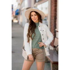 High Cinch Neck Burst Sleeve Tank -Women's Clothing Store BB 0517