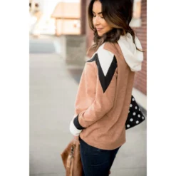 Chevron Top Hoodie -Women's Clothing Store BB 0527