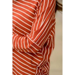 Striped Side Slit Long Tee -Women's Clothing Store BB 0536 db05cd0c 75a3 4f7a 98fd 8a96d7fca1ad 811976