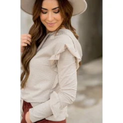 Ruffle Sleeve Striped Hoodie -Women's Clothing Store BB 0536 ecc00eef 436f 49ff b128 f2f6c8b3e2a7