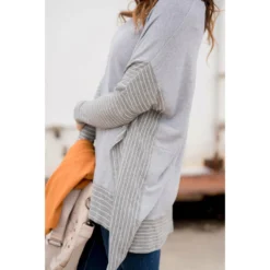 Hint Of Stripes Faux Poncho -Women's Clothing Store BB 0552