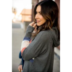 Color Blocked Lace Accent Hoodie -Women's Clothing Store BB 0565 129140fb adb9 4706 97b5 dc161b0a95be