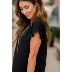 Ruffle Neck Tunic Dress -Women's Clothing Store BB 0566 9f64fee0 1ece 4540 b640 63d30958bc90