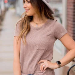 Ribbed Pocket Tee -Women's Clothing Store BB 0577 7cdceb82 118e 4dc4 9485 62bebb106961 613784