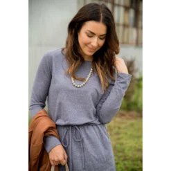 Pocket Drawstring Sweatshirt Dress -Women's Clothing Store BB 0627