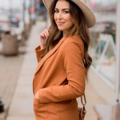 Woven Pocket Blazer -Women's Clothing Store BB 0635 325543