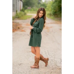 Tie Waist Pocket Sweatshirt Dress -Women's Clothing Store BB 0651 5886a775 8dd6 4f43 8550 a20dd1988bd6