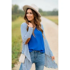 Striped Waterfall Elbow Patch Cardigan -Women's Clothing Store BB 0658 f7b328b0 71b0 4b37 9447 b46510bb0df6 515464