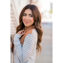 Betsey's Striped Chevron Cowl Neck -Women's Clothing Store BB 0660 116a9045 b8c5 4290 98f3 dd9ea1d09c4d