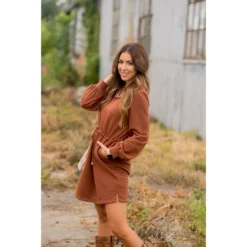 Tie Waist Pocket Sweatshirt Dress -Women's Clothing Store BB 0669 651a087c 9b5d 4fa7 aee0 54c3f24a33f8