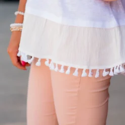 Tassel Trim Gauze Bottom Tank -Women's Clothing Store BB 0670 8658d8fe afd3 4e6a 9023 b207d16f3004 153342