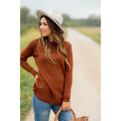 Four Side Button Mid Seam Sweater -Women's Clothing Store BB 0686 d95e5ff4 8583 4c00 b706 0227c8555e7c