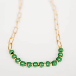 Bel Koz Gold Single Strand Clay Necklace
