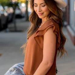 Double Flutter Short Sleeve Blouse -Women's Clothing Store BB 0738 315afce6 bef2 4154 badd 00f3b3763bb6 374390