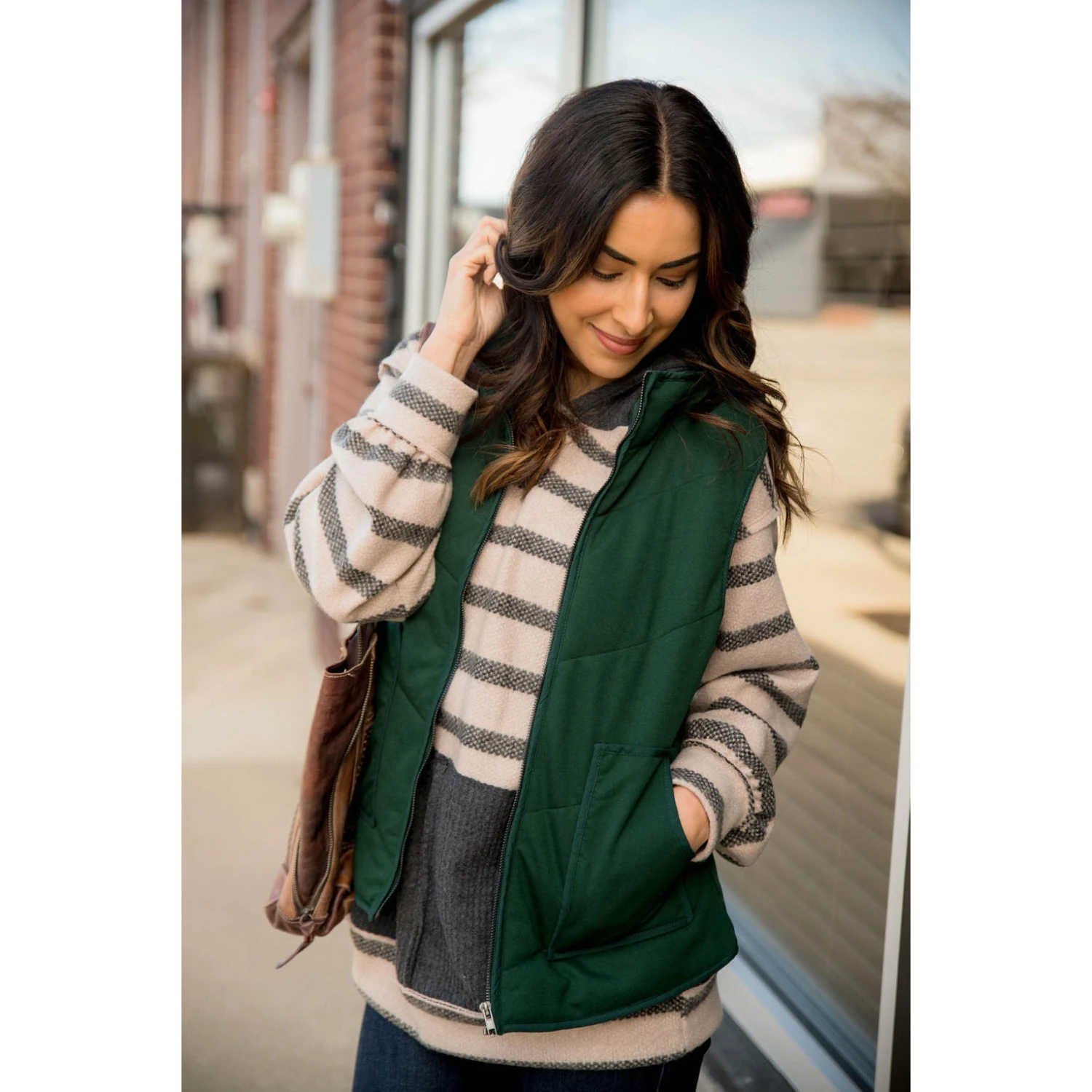 Solid Accent Striped Hoodie 2 Solid Accent Striped Hoodie - Image 2