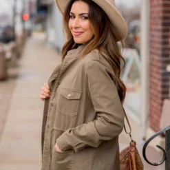 Button Tie Utility Jacket -Women's Clothing Store BB 0753 9775e569 c91e 4a5e b95d 0d9c69ec29f4 881229